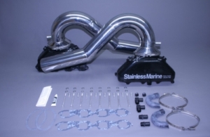 STAINLESS MARINE BBC Gen. III Exhaust Manifolds with 1-Piece 4.5 Inch Stainless Tailpipes Built To Fit Kit