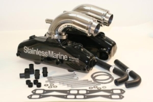 STAINLESS MARINE SBC Manifolds with Stainless Risers Kit